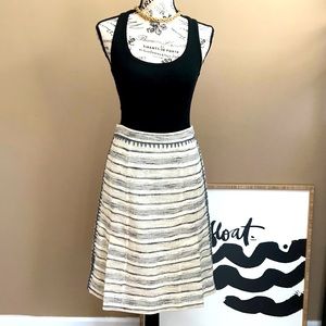 TORY BURCH Striped Woven Knee Length A Line Skirt